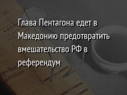 Глава Пентагона едет в Македонию предотвратить вмешательство РФ в референдум