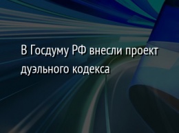 В Госдуму РФ внесли проект дуэльного кодекса