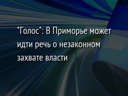 "Голос": В Приморье может идти речь о незаконном захвате власти