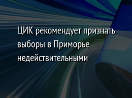 ЦИК рекомендует признать выборы в Приморье недействительными