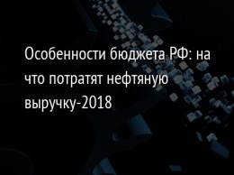 Особенности бюджета РФ: на что потратят нефтяную выручку-2018