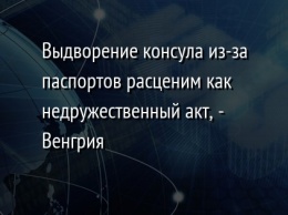 Выдворение консула из-за паспортов расценим как недружественный акт, - Венгрия