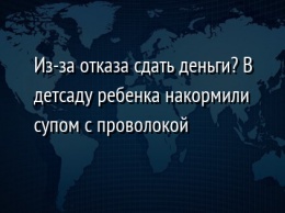 Из-за отказа сдать деньги? В детсаду ребенка накормили супом с проволокой