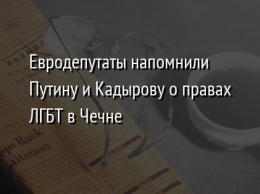 Евродепутаты напомнили Путину и Кадырову о правах ЛГБТ в Чечне