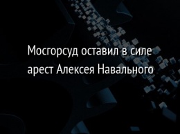 Мосгорсуд оставил в силе арест Алексея Навального