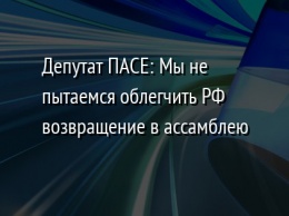 Депутат ПАСЕ: Мы не пытаемся облегчить РФ возвращение в ассамблею