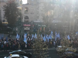 В центре Киева образовались пробки из-за митинга