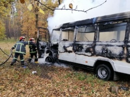 Под Киевом произошел пожар в пассажирском автобусе