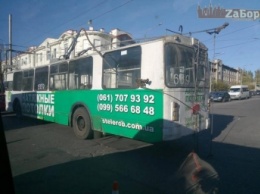 В Запорожье у троллейбуса сорвался троллей и пробил окно маршрутки. Пострадал ребенок