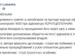 Комитет Рады увидел признаки коррупции в скандальном законе об адвокатуре