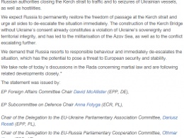Захват Россией украинских кораблей: в Европарламенте жестко обратились к Кремлю