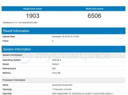 Nokia 8 с Android Pie замечен на сайте Geekbench