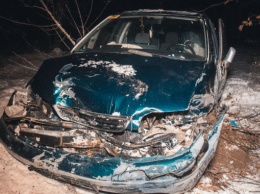 Ночью под Киевом автомобиль вылетел с дороги, пострадал водитель (фото)