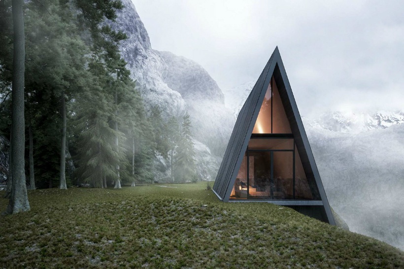 Апартаменты мечты: треугольный дом на горе