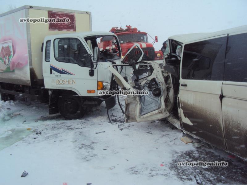 ДТП на Черниговщине: в столкновении VW Т5 и Hyundai HD72 погиб водитель, еще 7 человек травмировано. ФОТО