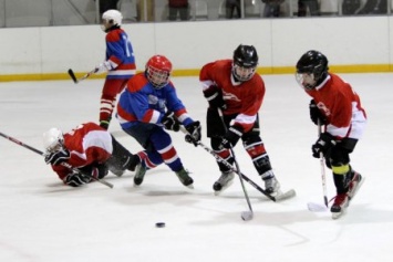 Маленькие хоккеисты борются за победу на всеукраинских соревнованиях