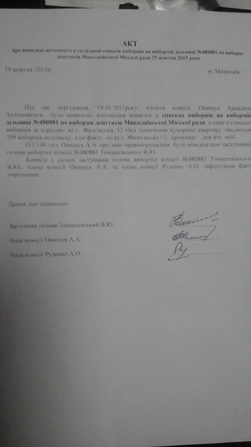 В Николаеве в списки избирателей внесли 200 несуществующих жильцов дома