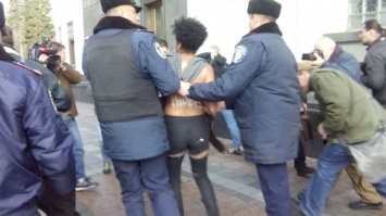 Раздевающихся возле Рады активисток FEMEN привлекут к админответственности