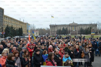 Николавцы собрались на День достоинства и свободы на месте Майдана