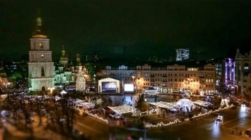 Новый год в столице Украины сняли с высоты птичьего полета