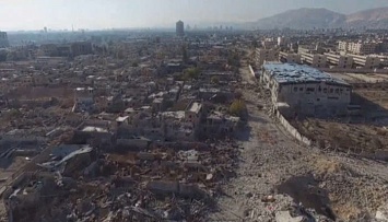 В Сети появилось видео разрушенного пригорода Дамаска