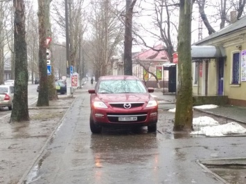 Припарковался по-николаевски: "автобыдло" оставило транспорт прямо на тротуаре