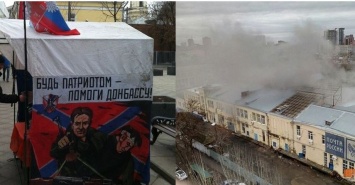 Крах путинской пропаганды: в Ростове сожжена палатка и автобус сторонников "ЛНР/ДНР"