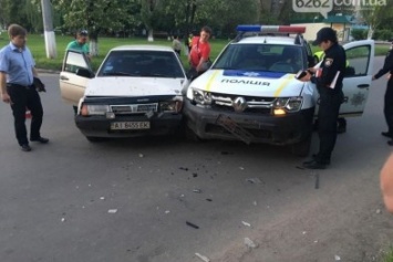 Первая авария с участием новой полиции в Славянске (фото)