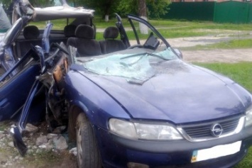 На Полтавщине из разбитого авто спасатели доставали водителя