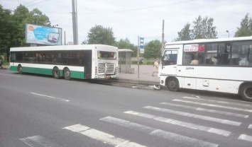 Семь человек пострадали при столкновении двух автобусов в Петербурге