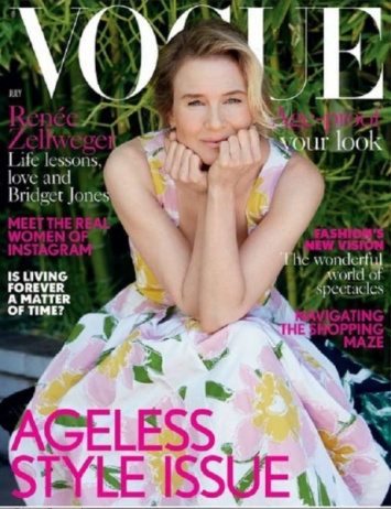 Рене Зеллвегер снялась для обложки журнала Vogue без макияжа