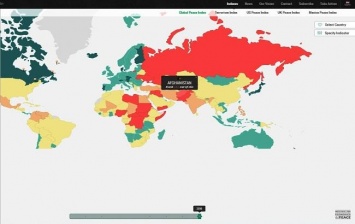 Украина опустилась в глобальном рейтинге миролюбивых стран