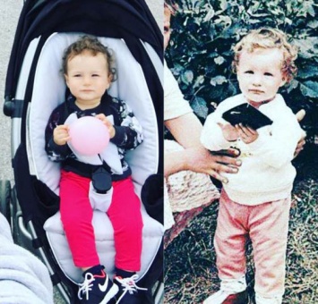 Кэти Топурия сравнила свое детское фото с фотографией дочери
