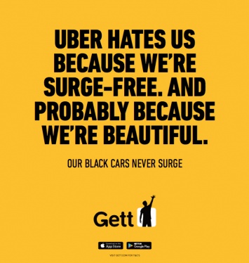 Gett высмеет Uber за дороговизну в своих нью-йоркских билбордах
