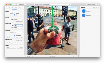 Инструмент: Приложение Shapeover Lite для обработки изображений при помощи различных форм