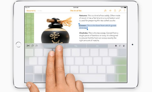 iOS 9 позволяет превратить клавиатуру iPhone в трекпад
