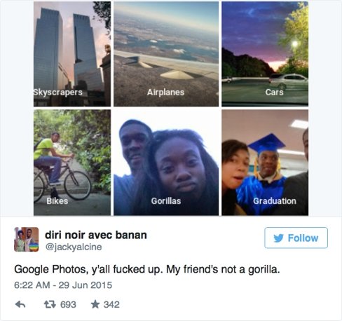 Google Photo принимает афроамериканцев за горилл и обезьян