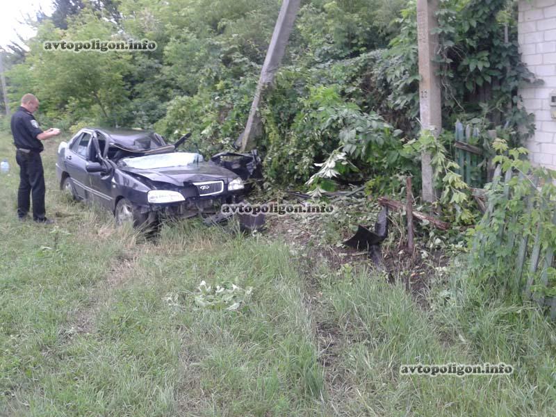 ДТП на Луганщине: Chery Amulet врезался в столб - у водителя перелом позвоночника. ФОТО