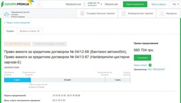 В ProZorro.Продажах появился первый лот