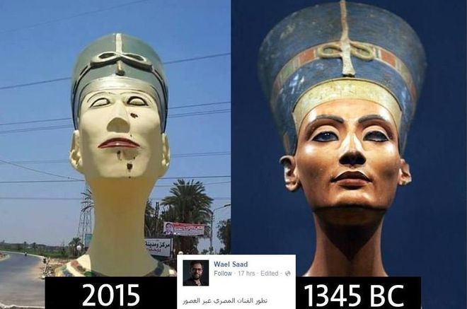 В Египте снесли "уродскую Нефертити" после волны насмешек