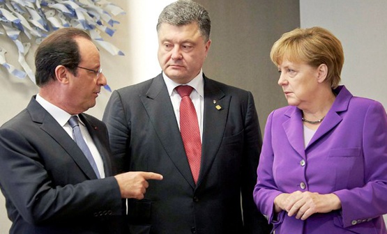 Главы государств Украины, Германии и Франции выступили за отвод оружия крупного калибра на Донбассе