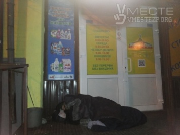 Запорожцы ночуют под входом в секонд-хенд, чтобы не пропустить очередь (ФОТО)