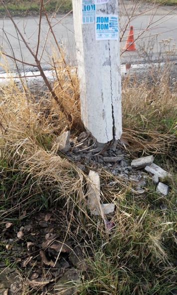 В Кривом Роге едва не рухнул бетонный столб (фото)