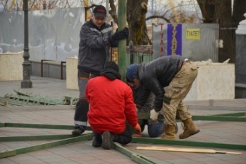 В Одессе начали установку центральной елки (ФОТО)
