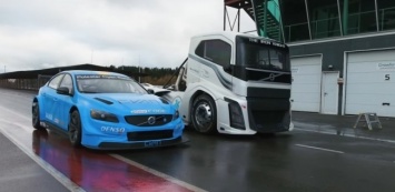 Volvo сравнила на треке седан S60 и 2400-сильный грузовик