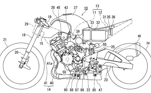 Suzuki патентует гибридный спортбайк с полуавтоматической трансмиссией