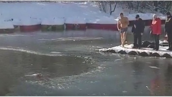 Крымчанин нырнул в ледяную воду ради спасения собаки