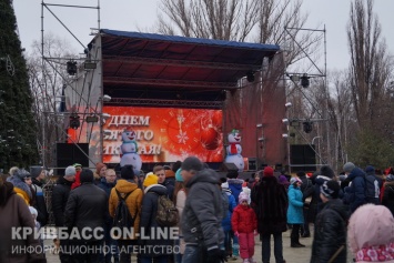 В Кривом Роге новогодними огнями зажглась главная елка города (фото+видео)