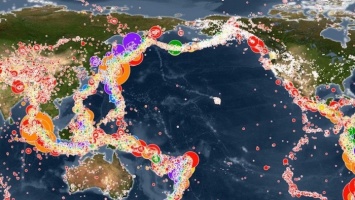 В сети появилась анимированная карта землетрясений за 15 лет