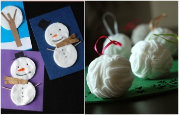Весело и просто: 5 новогодних украшений из ватных дисков, которые легко сделать с детьми